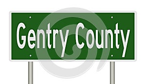 Road sign for Gentry County