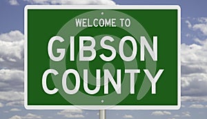 Road sign for Gibson County