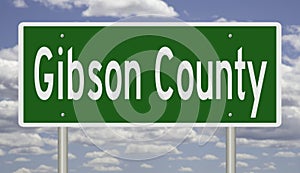 Road sign for Gibson County