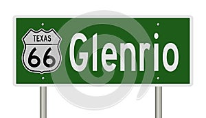Road sign for Glenrio Texas on Route 66 photo