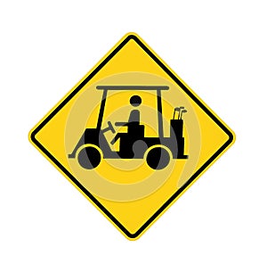 Road sign - golf cart crossing