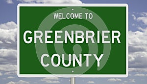 Road sign for Greenbrier County