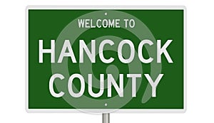 Road sign for Hancock County