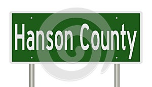 Road sign for Hanson County