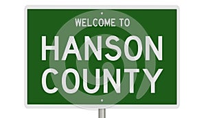 Road sign for Hanson County