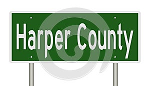 Road sign for Harper County