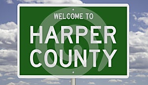 Road sign for Harper County