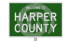 Road sign for Harper County