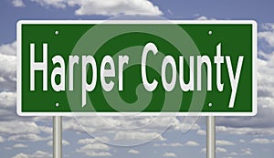 Road sign for Harper County