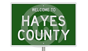 Road sign for Hayes County
