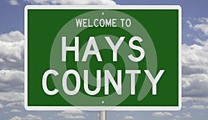 Road sign for Hays County