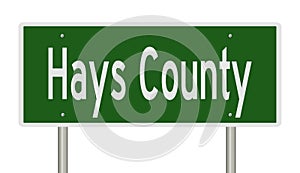 Road sign for Hays County