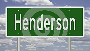 Road sign for Henderson Nevada