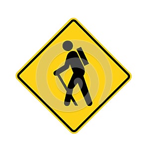 Road sign - hiker
