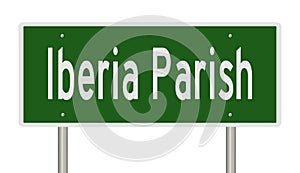 Road sign for Iberia Parish