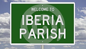 Road sign for Iberia Parish