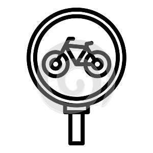 Road sign icon outline vector. Bike parking