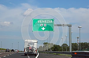 road sign indicating Venice