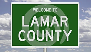 Road sign for Lamar County