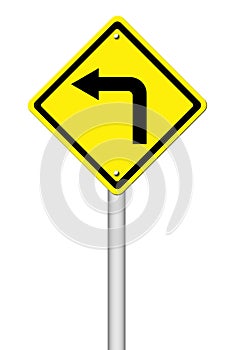 Road Sign - Left Turn Warning