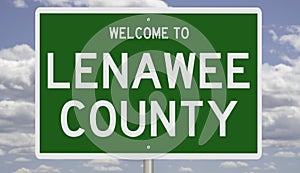 Road sign for Lenawee County