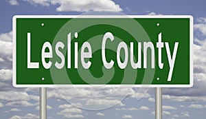 Road sign for Leslie County