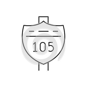 Road sign line outline icon
