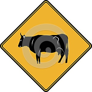 Road sign, livestock drive. Vector image.