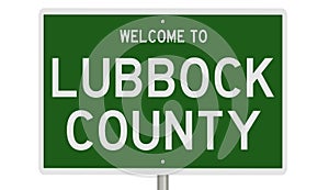 Road sign for Lubbock County