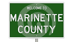 Road sign for Marinette County