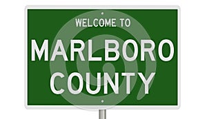 Road sign for Marlboro County