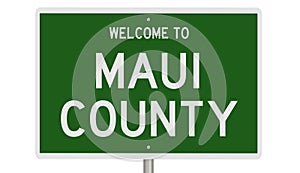 Road sign for Maui County