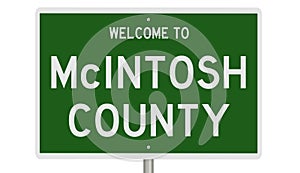 Road sign for McIntosh County