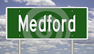 Road sign for Medford photo