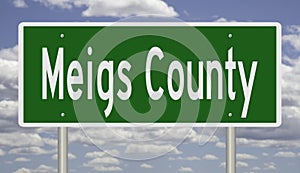 Road sign for Meigs County