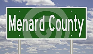 Road sign for Menard County