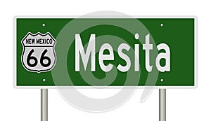 Road sign for Mesita New Mexico on Route 66 photo