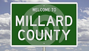 Road sign for Millard County