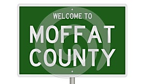 Road sign for Moffat County