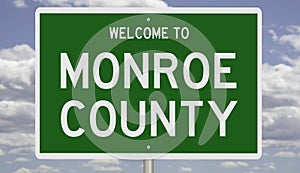Road sign for Monroe County