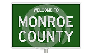 Road sign for Monroe County