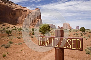 Road sign in Monument Valley