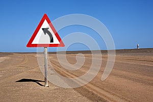 Road sign in the Namib Desert