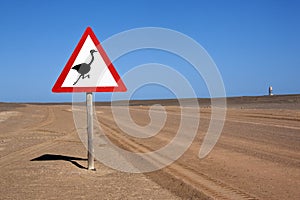 Road sign in the Namib Desert