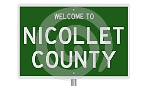 Road sign for Nicollet County
