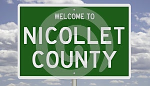 Road sign for Nicollet County