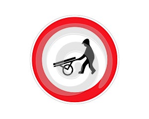 Road sign no hand trucks. Vector illustration