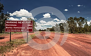 Road sign in Northern Territory