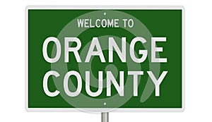 Road sign for Orange County