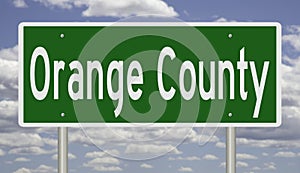 Road sign for Orange County